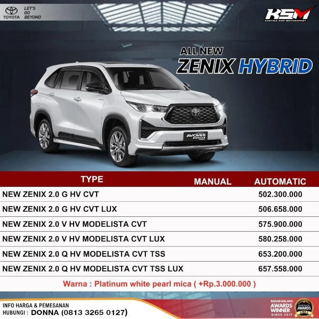 harga-toyota-new-zenix-hybrid-Toyota-Kartika-Sari-Malang